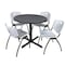 Cain Cain Round Table & Chair Set, Wood, Metal, Plastic Top, Grey TB42RNDGY47GY - alternate 1